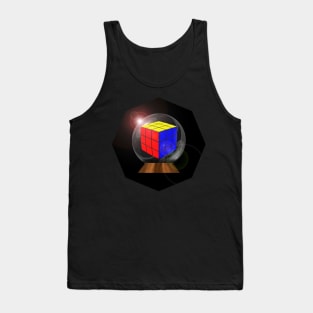 Rubik's Cube in a Snow Globe with Lens Flare Tank Top